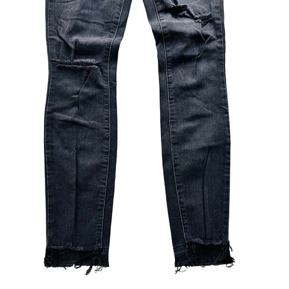 Paige Hoxton Ankle Black Destructed Un-Done Pants Size 25 5 Pocket Mid-Rise - Picture 6 of 8